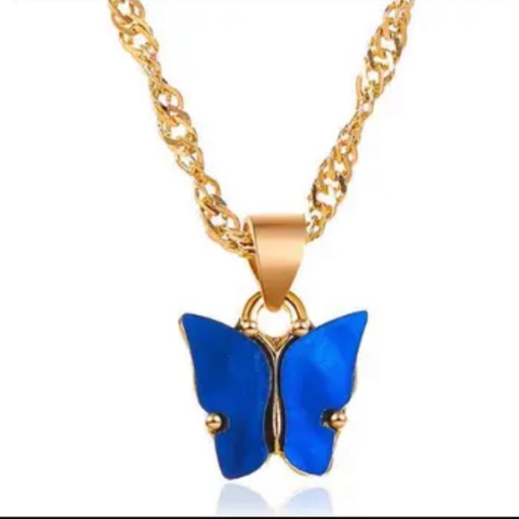 2/$10 RESTOCKED! Butterfly Gem Necklace Korean Trend Cute Summer Boho - Picture 6 of 8